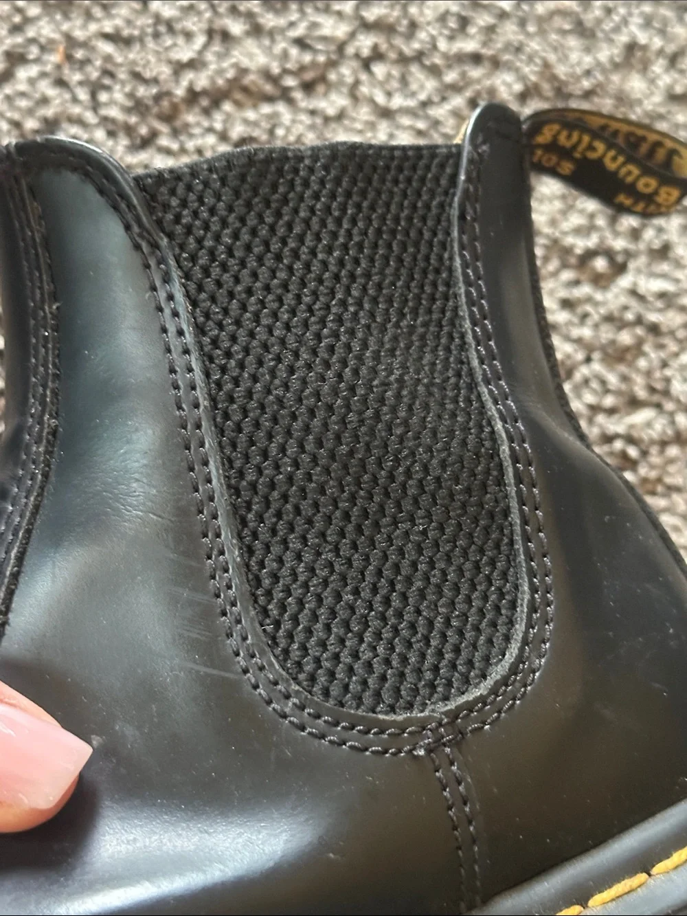 Dr. Martens Classic Black Leather Chukka Boots Unisex with Yellow Stitching